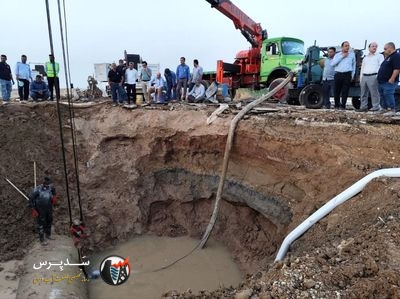تعمیرات خط انتقال آبرسانی آب جنوب شرق خوزستان با ۴۰ ساعت تلاش شبانه روزی